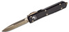 Microtech 121-13 Ultratech AUTO OTF 3.46" Bronze Drop Point Blade, Black Aluminum Handles (121-13)