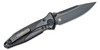 Microtech - Signature Series - Socom Bravo Manual Folding Knife 4" M390 Black DLC Clip Point Plain Blade - Bolstered Black DLC Titanium Handles with Carbon Fiber Scales (260-1DLCTCFTIS)