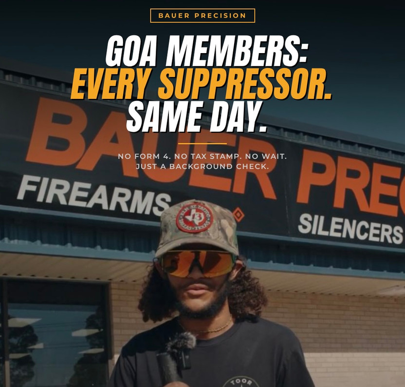GOA Members Can Now Buy Any Suppressor Same-Day at Bauer Precision