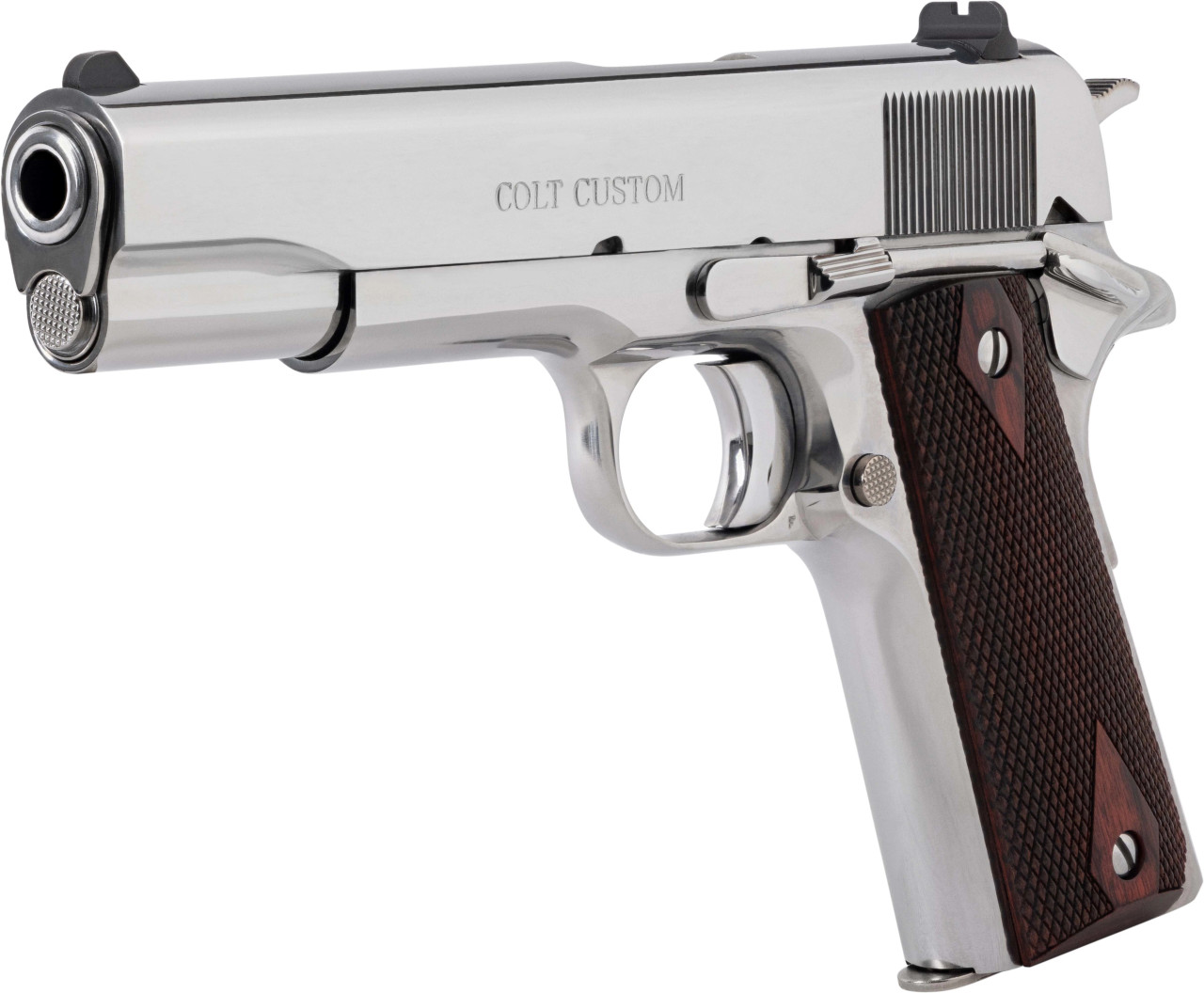 Colt Government 1911 Bright Stainless .38 Super Pistol 5
