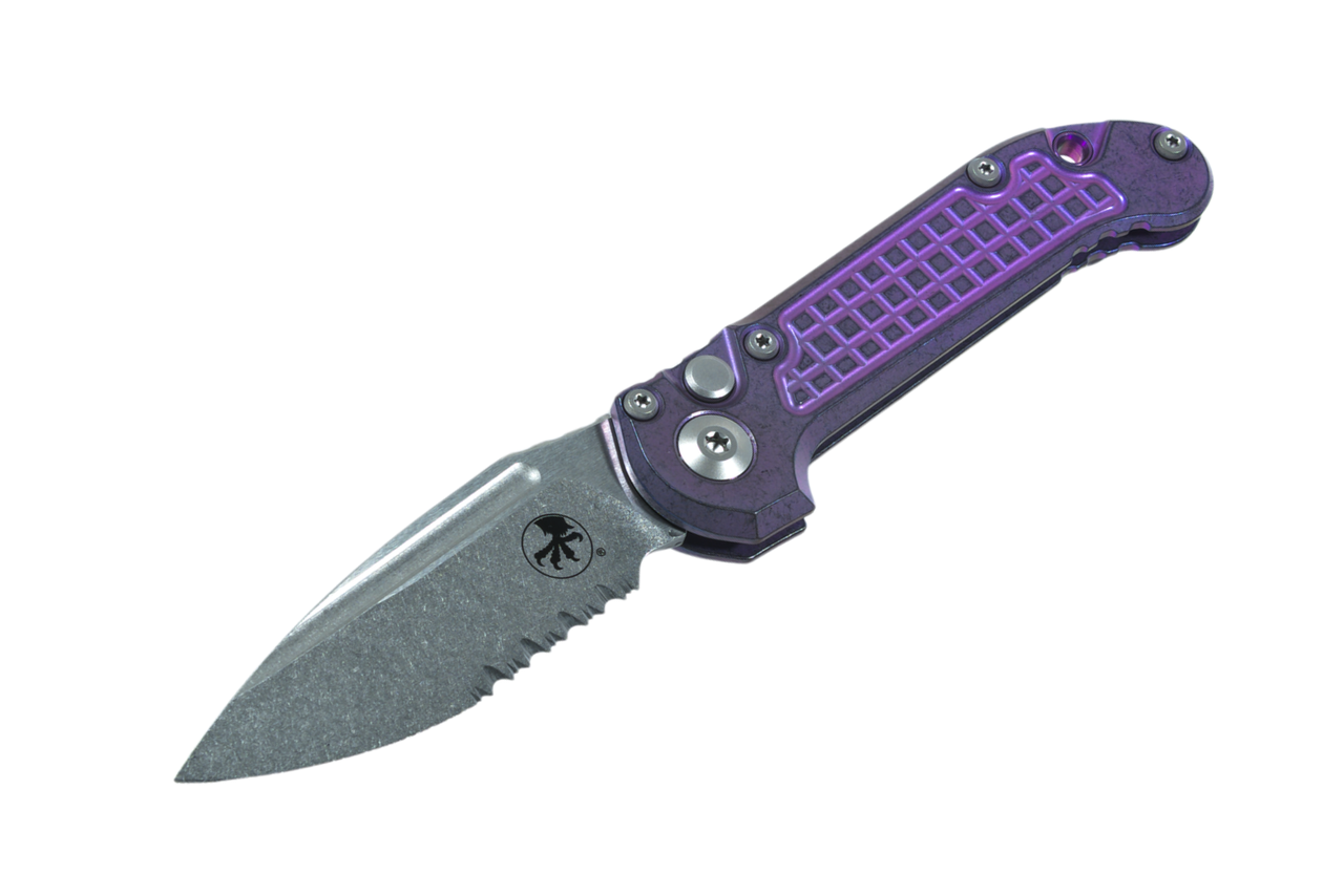 Microtech LUDT Gen III S/E Partial Serrated - Purple Haze Titanium