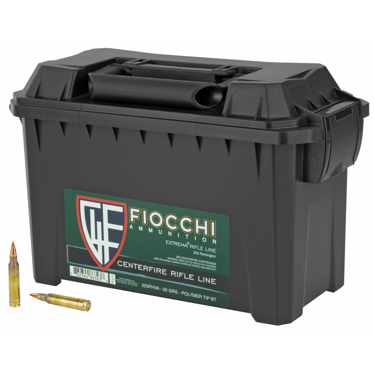 Fiocchi Field Dynamics 223 Remington 50 Grain V-Max 3300 FPS Rifle  Ammunition