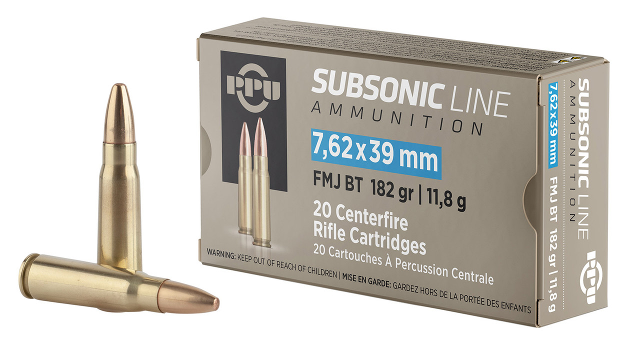 Prvi Partizan 762X39 182 Grain FMJBT Subsonic - 20 Rds