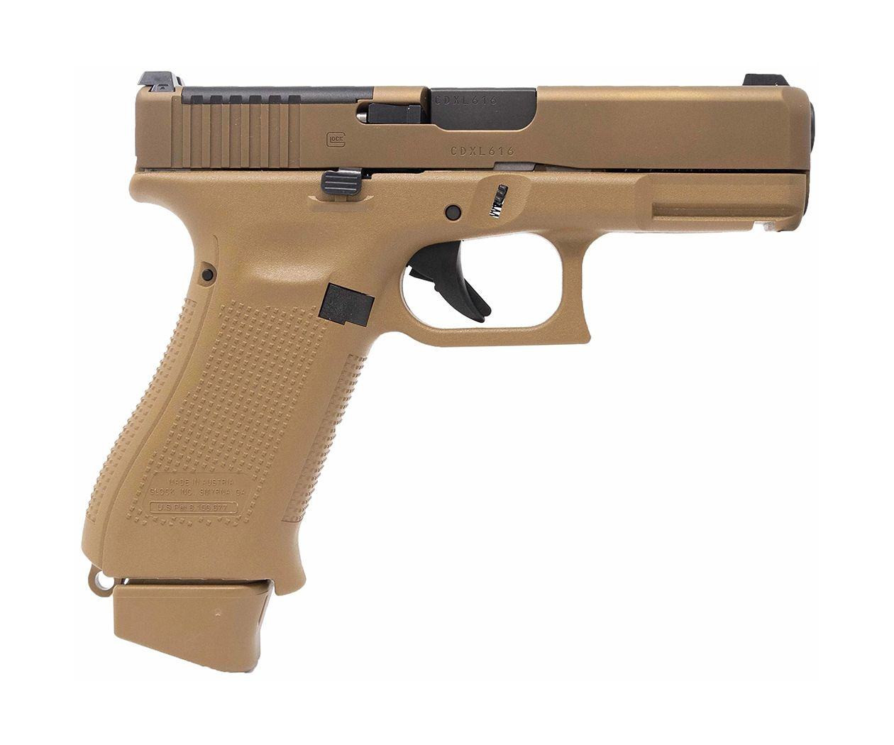 Glock 19X MOS 9mm Coyote Brown Pistol