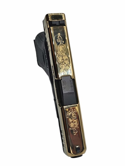 #LUV ガクト 9mm ゴールド Glock 43X FR 9mm Pistol Gold PVD High Polish Engraved