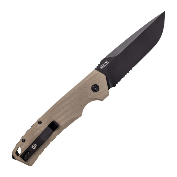 Tekto Knives A3 Delta G10 Desert Handle Black D2 Serrated Blade 