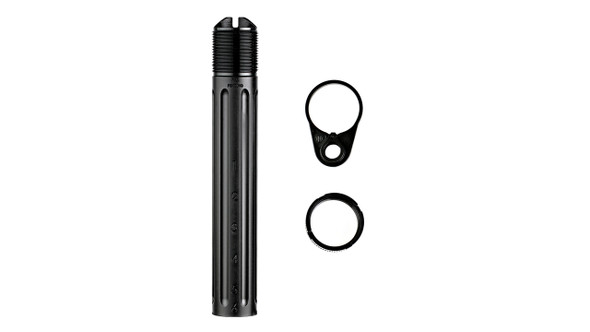 PWS Mod 2 Enhanced Buffer Tube with Ratchet Lock Cast Nut and End Plate PWS Mod 2 Enhanced Buffer Tube with Ratchet Lock Cast Nut and End Plate