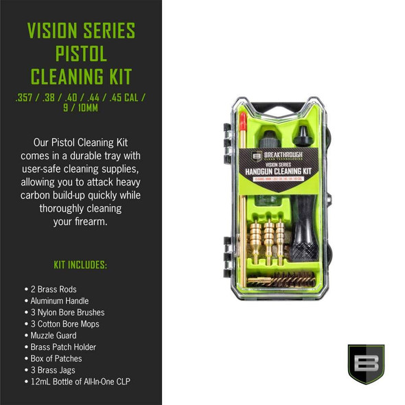 Breakthrough Clean Vision Series Handgun Cleaning Kit 357 .38 40 .44 & .45 Caliber