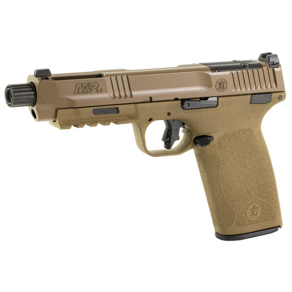 Smith & Wesson M&P 5.7 Optic Ready Pistol 5" Threaded Barrel - FDE, 14004, 022188895490