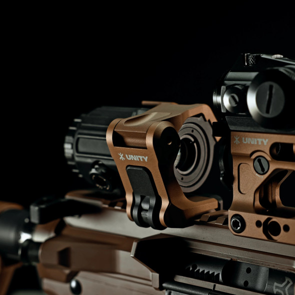 Unity Tactical FAST FTC OMNI Magnifier Mount FDE - Integrated Lever, FST-OMF, 810007880617
