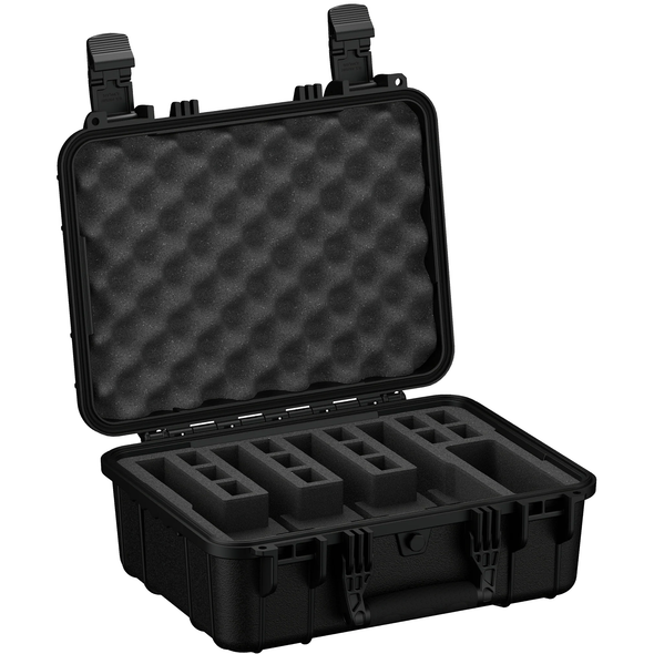 Condition 1 - 4 Pistol Case 16" with Pre-Cut Foam 4 Slot & 13 Magazines - Black, H179BKF10755-4AC1