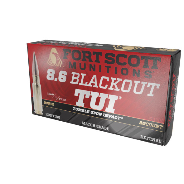 Fort Scott TUI 8.6 Blackout 235gr Solid Copper Spun SCS - 20 Rd Box, 86BLK-235-SCV1, 758381722478