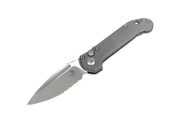 Microtech LUDT Gen III S/E Partial Serrated - Apocalyptic Titanium Slab Side Finish, 1135-11APMS1, 841768193128