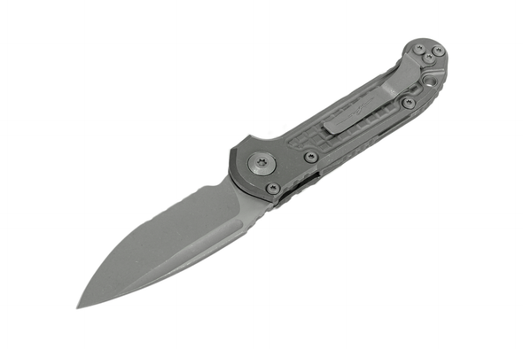 Microtech LUDT Gen III S/E Partial Serrated - Apocalyptic Titanium Frag Pattern Finish, 1135-11APFRMS1, 841768193135