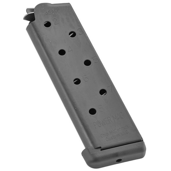 CMC Products 1911 Black .45 ACP Power Magazine - 8 Rd, M-PM-45FS8-B, 019962232909