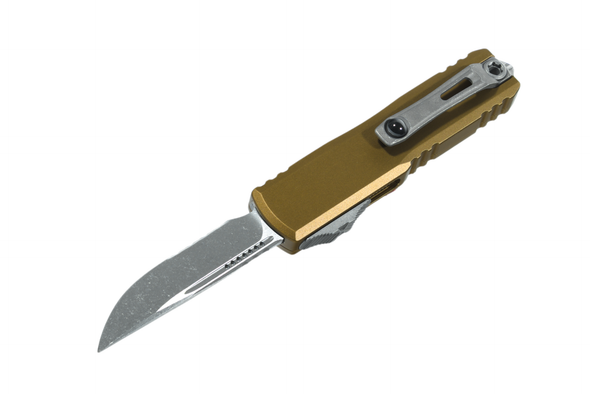 Microtech UTX-85 Gen IV S/E Partial Serrated - Tan Handle - Apocalyptic Blade, 12314-10APTA, 841768185475