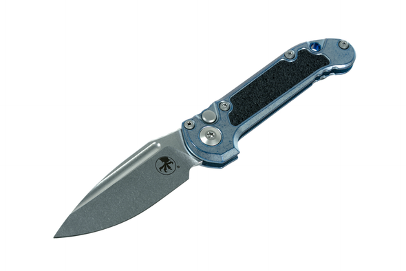 Microtech LUDT Gen III S/E - Ice Blue Titanium Finish & Texture Inlay - Marfione Select, 1135-10MS12, 841768196112