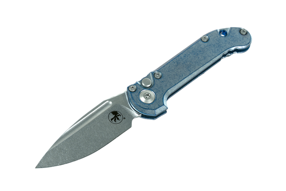 Microtech LUDT Gen III S/E - Ice Blue Titanium Slab Side Finish - Marfione Select, 1135-10MS11, 841768196464