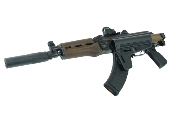 Zastava ZPAP92 7.62x39mm AK Braced Pistol w/ Hammer Creek Baba Yaga Suppressor & Holosun 507C, ZP92762PAM, 116-BL, HS507C-X2, MAG1143-BLK, MAG1143 -BLK, 8901458