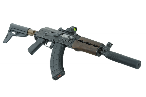 Zastava ZPAP92 7.62x39mm AK Braced Pistol w/ Hammer Creek Baba Yaga Suppressor & Holosun 507C, ZP92762PAM, 116-BL, HS507C-X2, MAG1143-BLK, MAG1143 -BLK, 8901458