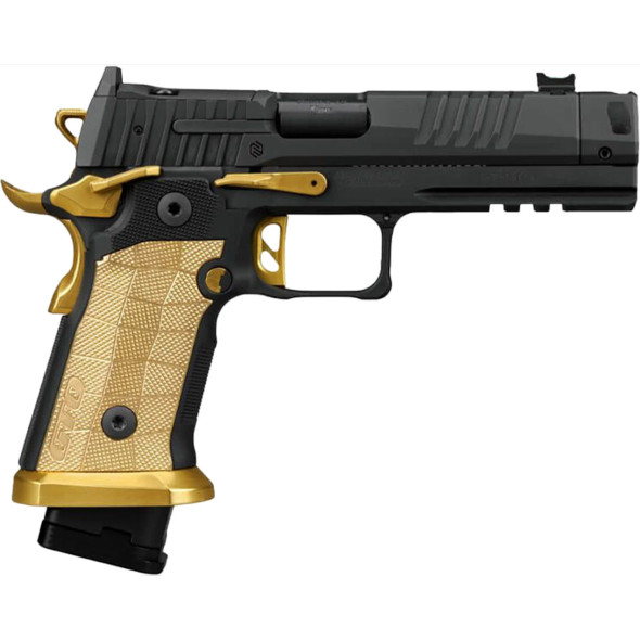 Sig Sauer P211-GTO Metal Frame 9mm SAO Pistol 4.4" Bull Barrel with MACH3D Comp - High Polish Titanium Nitride Finish, 211F-9-GTO-SC, 798681740079