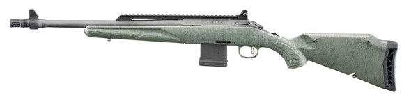 Ruger American Gen II Scout 5.56 NATO Rifle 16.1" Threaded Barrel - Leaf Green Splatter Stock, 46965, 736676469659