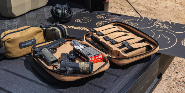 Condition 1 - Kinetic 2 Pistol Bag 14.5" Reinforced Metal Frame - 6 Magazine Pockets, 45870, 45870BK, 45870BM, 45870CGBK, 45870SBBK