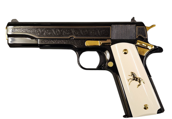 Colt Government 1911 Polished Gold Engraved .38 Super Pistol 5" Barrel - Bill Hicks & Co Exclusive, O1911CLASSIC-BHC-GOLD-38, O1911CLASSIC, 151550026835
