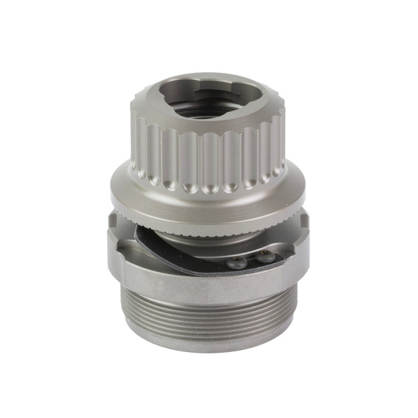 B&T RQD 9mm Tri-Lug Suppressor Mount - Stainless Steel & Titanium Finish, SD-145712, 840225721812