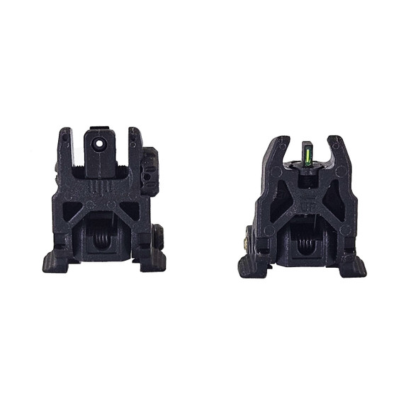 Hi-Viz Folding Back Up Iron Sights with Green Tritium Front Post, ARN21, 613485590449