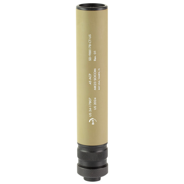 B&T HK MK23 SOCOM Coyote .45 ACP Suppressor - M16x1 RH Direct Thread, SD-987900-CT-US, 840225717457