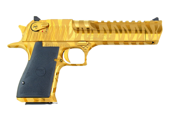 Magnum Research Desert Eagle Titanium Gold Tiger Stripe .44 Magnum 6" Barrel - 8 Rds, DE44TG-TS, 761226085539