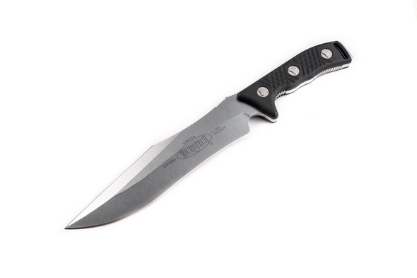 Microtech Arbiter Partial D/E - Black G-10 Handle - Stonewashed Standard, 104-10, 841768100416