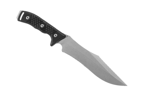 Microtech Arbiter Partial D/E - Black G-10 Handle - Serrated Apocalyptic Finish, 104-12AP, 841768145950