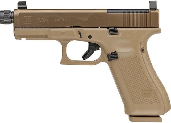 Glock 19XV MOS 9mm Optic Ready Pistol 4.52" Threaded Barrel - 19 Rd - Distributor Exclusive, PV1950S03XMOSTB, 764503068782
