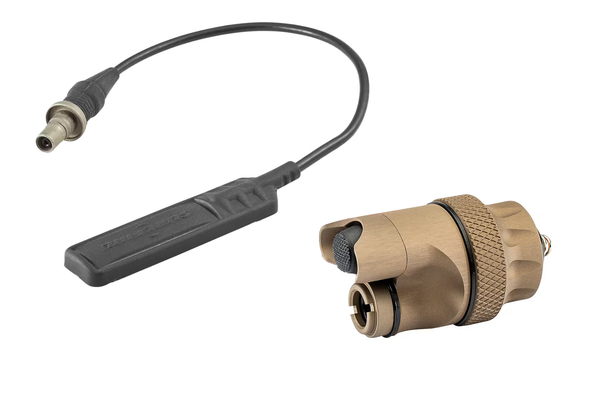 SureFire Dual Switch Tailcap Low Current Assembly with 7" Cable Tape Switch - M600/M640 Dual Fuel Scout Weapon Lights - Tan, DSE-07-TN, 084871332057