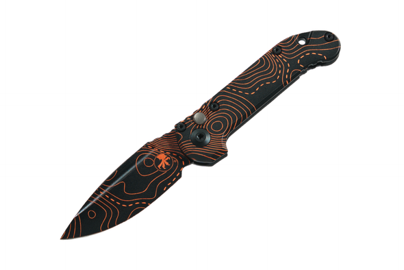 Microtech LUDT Gen III S/E - Black/Orange Topographic Camo - Signature Series, 1135S-1TPBKORCS, 810222581429