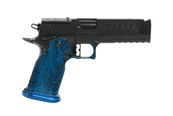 MPA DS9 TC Hybrid 9mm Pistol 4.6" Barrel - Single Port Compensator - Black & Blue Grip