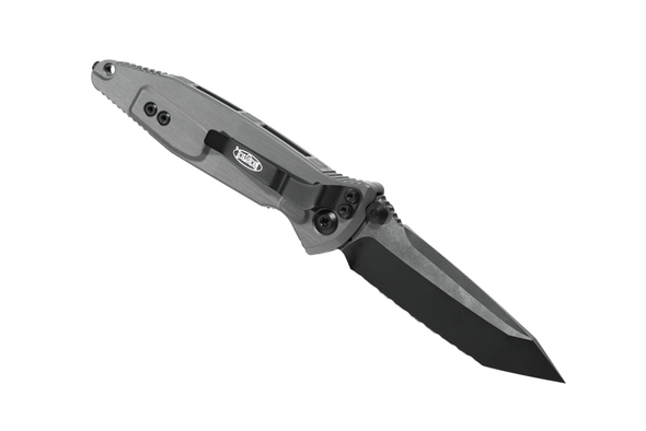 Microtech SOCOM Elite T/E Full Serrated - Natural Clear Anodized Handle - Tactical Blade, 161-3NC, 841768199557
