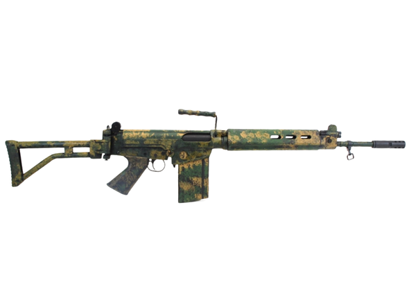 DSA SA58 FAL Bush Tracker 7.62x51mm Rifle 18" Barrel - Custom Brushstroke Camo Finish, SA5818CP-BT-A