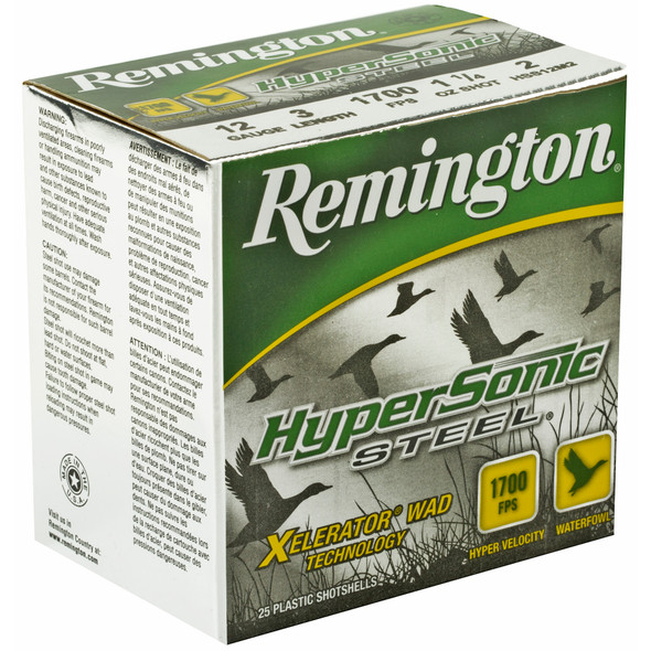 Remington Hypersonic 12ga 3" 1.25oz Steel #2 - 25rd Box