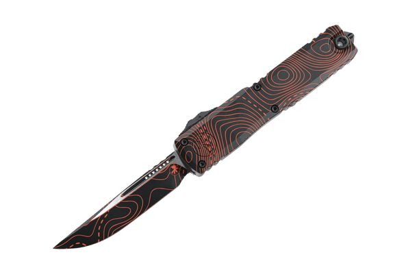 Microtech Ultratech Gen IV S/E Signature Series - Black & Orange Topographic Camo Finish, 11214-1TPBKORCS, 810222582075