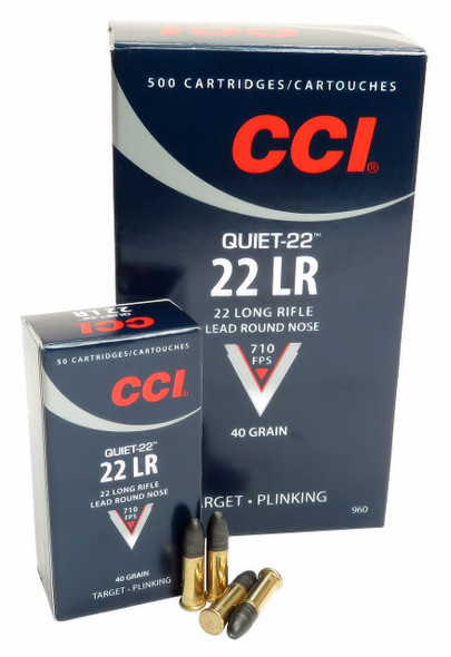 CCI Quiet-22, .22LR, LRN, 40 Grain, 500 Rounds