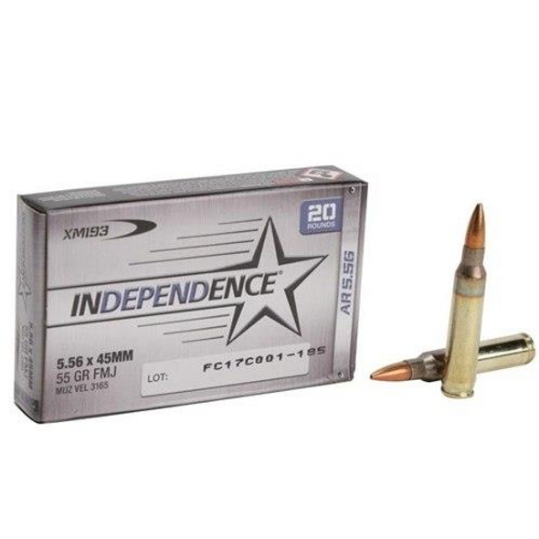 Federal Independence 5.56x45mm NATO Ammo 55 Grain FMJ