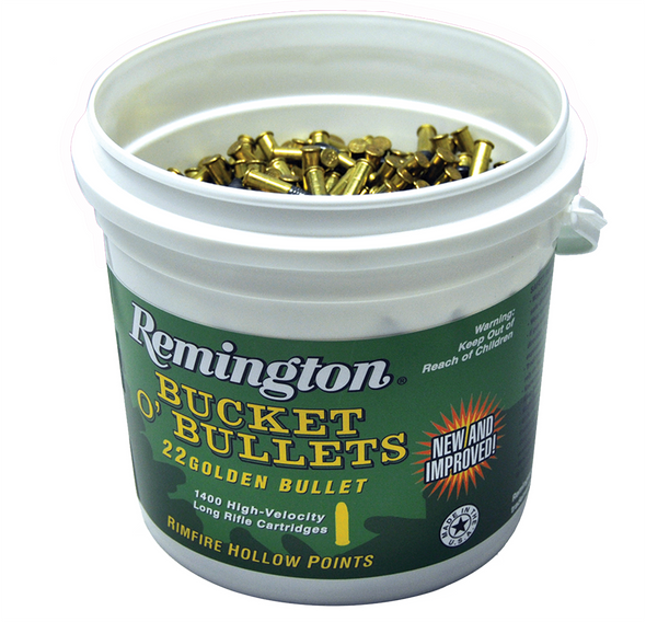 Remington Bucket O' Bullets, Golden Bullet, .22LR, LRNHP, 36 Grain, 1,400 Rounds