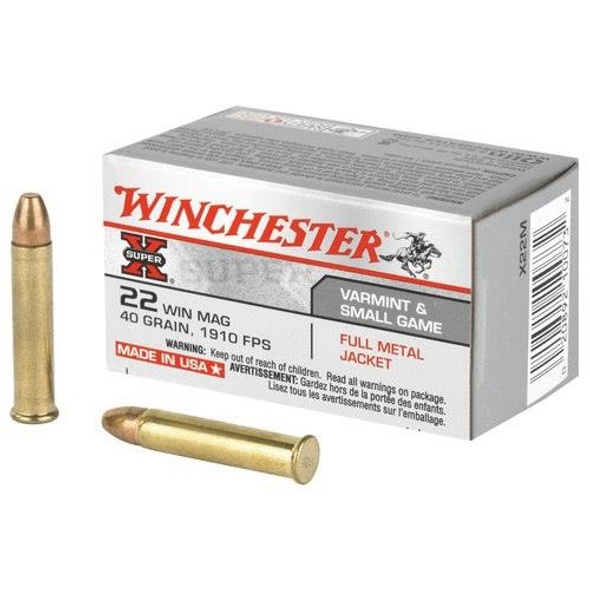 Winchester Super-X .22 Mag FMJ 40 Gr 50 Rounds