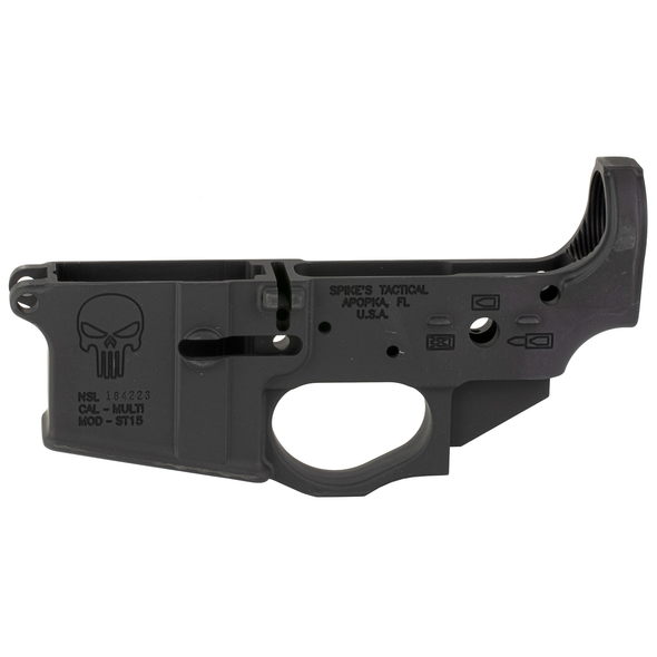 Spikes Tactical AR15 Stripped Lower - Punisher, STLS015, 855319005013