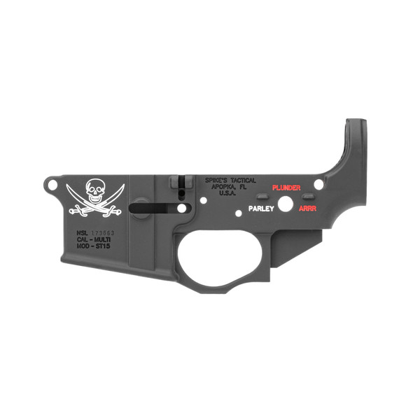 Spikes Tactical Calico Jack Lower Striped - Color Filled, STLS016-CFA, 815648021764