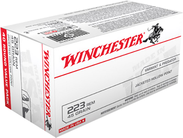 Winchester USA - 223 Rem 45 gr JHP - 40 Rds