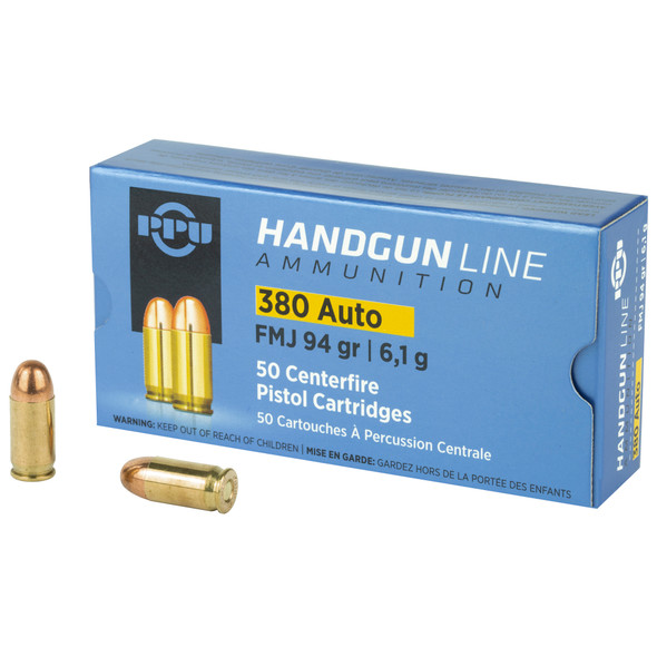 PPU 380ACP 94gr FMJ - 20rd Box